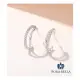 925純銀鋯石耳環 幾何小眾設計輕奢氣質線條耳環 白金色穿洞式耳環 Earrings
