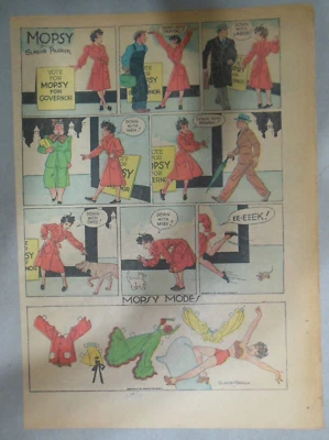 Mopsy by Gladys Parker with Uncut Paper Doll from 9/5/1948 Size 11 x 15 inches