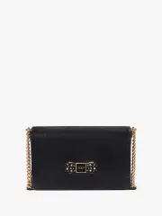 Morgan Bow Bedazzled Flap Chain Wallet