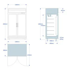 【折300】冷凍尖兵 2門冷凍機上型玻璃展示櫃TA4100F