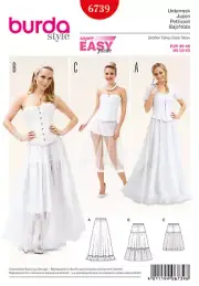 Burda Sew Pattern 6739 Costume Petticoat Tiered Ruffle Slips Undergarment 10-20