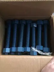 Teflon Coated Stud Bolt & Nuts | 1" -8 X 8" Long w/ 2 Heavy Hex Nuts (Lot of 5)