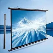 GPVPFLBLMH Home Projector Screen Manual Pull Down Projection Screen 30 40 50 60 72 Inch, 4K HD Movie Screen Outdoor Projector Curtain, Wrinkle Free(50inch(4:3))