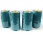 Perial Co 4 Cones of Polyester Threads for Sewing Quilting Serger Teal
