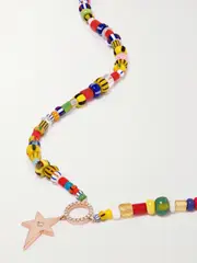 [Diane Kordas] Diane Kordas - 18-karat Rose Gold, Bead And Diamond Necklace - One size One size Gold