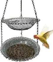 Bird Bath,Bird Feeder Bowl - Cages & Accessories for Drinking Feeding Pool Morning Indoor Outdoor Garden Yard Deck Patio Pavilion Trellis