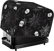 Halloween Goth Toaster Cover 2 Slice Bread Machine Covers Waterproof Universal Size Kitchen Small Appliance Cover with Hang Loop, Dust and Fingerprint Protection