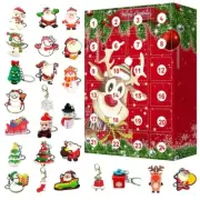 Christmas Countdown Advent Calendar Charm Key Chain Gifts for Kids