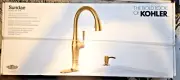 KOHLER Sundae Pull Down Sprayer Kitchen Faucet Vibrant Brushed Moderne Brass
