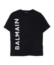 Balmain Kids Logo-Stamp Crew Neck T-Shirt 8Y,14Y,10Y Black