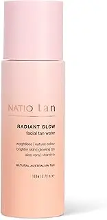 Natio Australia Radiant Glow Facial Tan Water - Weightless & Hydrating Face Self Tanning Water - Light to Medium Colour, Non-Comodogenic, Buildable - Aloe Vera & Vitamin E - Made in Australia