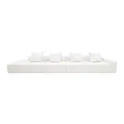 [James Lane] Riley Linen Pure White Modular Sofa - 1x Arm, 3x Armless, 1x Left Terminal