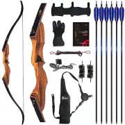 Eagle X9 New 58” RTH Standard Hunting Recurve Bow and Arrow Set for Adults an...