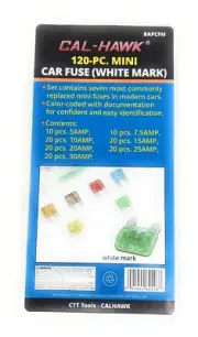 120 Assorted Car Truck Mini Fuse White Mark