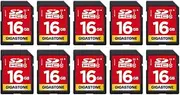 Gigastone 16GB 10-Pack SD Card UHS-I U1 Class 10 SDHC Memory Card High-Speed Full HD Video Canon Nikon Sony Pentax Kodak Olympus Panasonic Digital Camera, with 10 Mini Cases