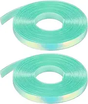 uxcell 2PCS 5.47 Yards Silicone Lanyard String, 12mm Wide Bright Color Lacing Cord Laser Reflective Lanyard String for Crafts Weaving DIY Handmade Bracelets Clothes Keychain, Fruit Green