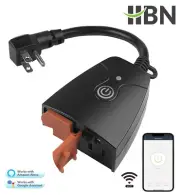 HBN Outdoor Smart WiFi Plug Heavy Duty Wi-Fi Timer with Two Grounded Outlet