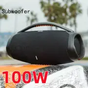 Portable Waterproof 100W Bluetooth Speaker - RGB Lights, Wireless Subwoofer
