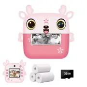 Kids Instant Camera Dual Camera Print Cam 1080P Video Recorder Digital Camera Gift for Boys Girls-Pink