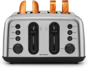 BUYDEEM DT440 4 Slice Toaster, Stainless Steel Toaster with stainless steel