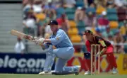 John Crawley batting for England during the Benson and Hedges- Old Cricket Photo