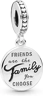 [PANDORA] Moments Women's Sterling Silver Friends are Family Dangle Charm for Bracelet