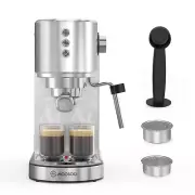 Espresso Machine, MOOSOO 20 Bar Steam Espresso Machine Cappuccino Maker with Mil