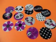 Pre Cut One Inch Bottle Cap Panda Bear Free Shipping