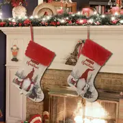 2Pcs Christmas Stocking Faceless Doll Xmas Tree Decor Hanging Christmas Gift Bag