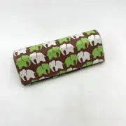 California Accessories Hardshell Eyeglass Case Elephant Print Green/White/Brown