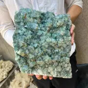 15.8lb NATURAL Green Cube FLUORITE Quartz Crystal Cluster Mineral Specimen