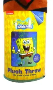 Spongebob Squarepants Plush Throw Blanket 46in x 60in. Nickelodeon 2021 New