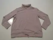 Mondetta Lilac Light Pink Space Dye L/S Funnel Neck Pullover Sz Large NWT Womens