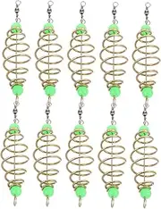 Glow Dark Bait Holder 10pcs Spring Fishing Bait Cage Lure Making Beads Night Fishing Hooks