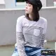 【JEEP】女裝 經典簡約條紋休閒長袖T恤(白色)