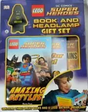 Lego DC Super Heroes Books & Mini Figure Batman Headlamp Book Light Gift Set New