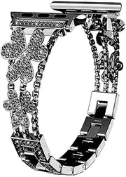 NPKNGZTATW Women Stainless Steel Watch Band For Apple Watch 40mm 38mm For Iwatch Series 6 SE 5 4 3 For Apple Watch 44mm Band 42mm Accessories Watch strap