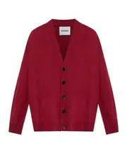 Jil Sander V-Neck Button-Down Cardigan IT50 Red