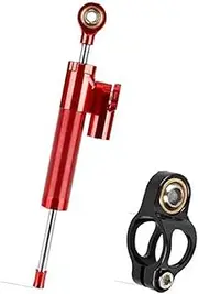 ZUXIM Steering Stabilizer Damper, for Zero, 10X, for Dualtron, Thunder, for VSETT, 10+ Electric Scooter Shock Absorber Electric Scooters Damper Kit(Black Red)