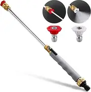 Garden Hose Power Washer, 2025 Upgraded Jet Nozzle, 2 High-Pressure Nozzles, Quick Connectors (Grey)