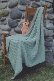 Oat Couture Knitting Pattern #BB217 Heritage Blanket for Baby -3 weights of yarn