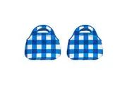 2x Annabel Trends 30cm Neoprene Lunch Bag Outdoor School Lunchbox Cobalt Check
