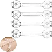 Cabinet Door Locks, Proof Safety Cabinet Locks with Adhesive for Drawer Cupboards Fridge Closet Pantry Safety Locks for Protecting Head and Knees(4PCS)