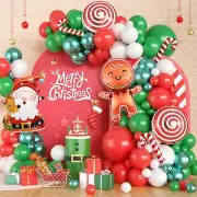 Christmas Balloon Garland Arch Kit, Christmas Balloon Arch with Metallic Gree...