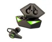 K10 Wireless Earphones Mini Low Latency Cool LED Lights E-sport Game Earbuds Bluetooth-compatible 5.1 Headset for Fitness -Black
