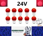 10 x Red 24V B22 1W LED Bubble Globe Frosted Red Lens for sign party (10pcs)