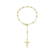 9kt Yellow Gold Silver Infused Rosary Bracelet