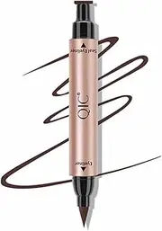 Go Ho Liquid Eyeliner Stamp Wingliner,Brown Winged Eyeliner Stamps for Cat Eyes,Long lasting Super Slim Precise Felt Tip Brown Liquid Eyeliner Tattoo Tools,1 PC