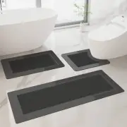 3PCS Bath Mat Rug Rubber Non Slip Quick Dry Rug Sets Super Absorbent Thin Bat...