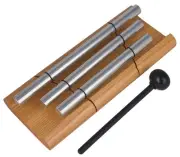 Woodstock Wind Chimes Zenergy Trio Hand Chime, Silver (7.7") Musically Tuned ...